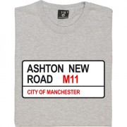 Manchester City: Ashton New Road M11 Road Sign T-Shirt