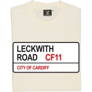 Cardiff City: Leckwith Road CF11 Road Sign T-Shirt