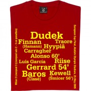Liverpool 2005 European Cup Final Line Up T-Shirt