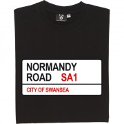Swansea City: Normandy Road SA1 Road Sign T-Shirt