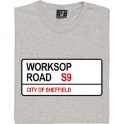 Rotherham United: Worksop Road S9 Road Sign T-Shirt
