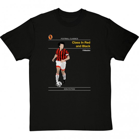 Football Classics: Class In Red and Black by Paolo Maldini T-Shirt