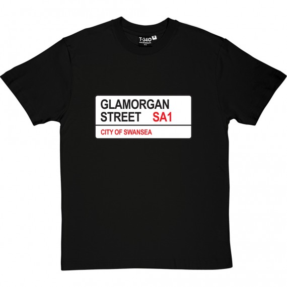 Swansea City: Glamorgan Street SA1 Road Sign T-Shirt
