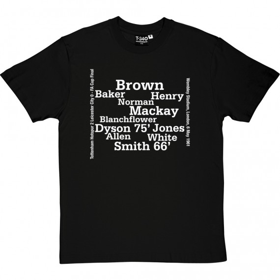 Tottenham 1961 FA Cup Final Line Up T-Shirt
