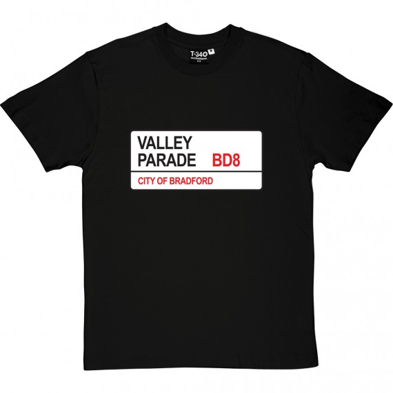 Bradford City: Valley Parade BD8 Road Sign T-Shirt