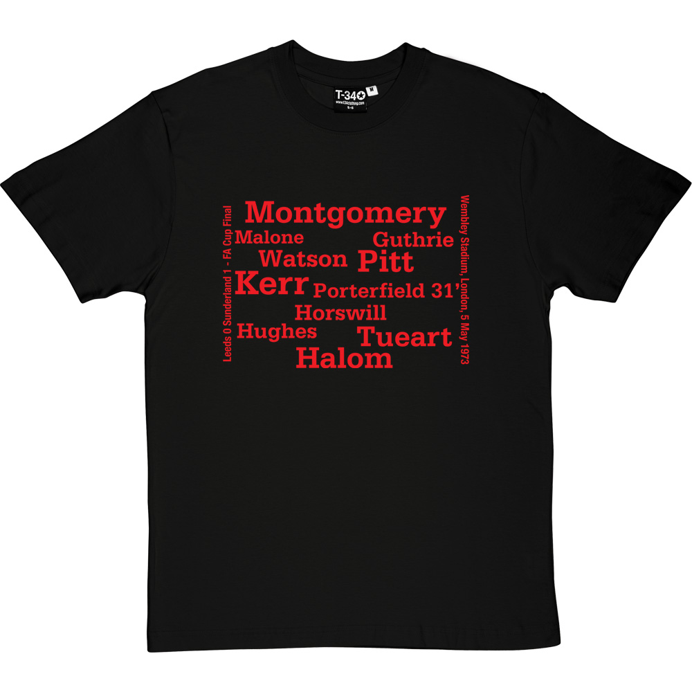 Sunderland 1973 FA Cup Final Line Up T-Shirt | TheBoyDoneGood